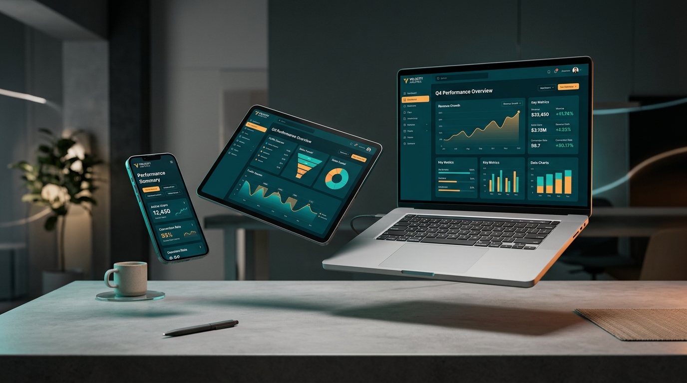 Apresentação de sites e sistemas responsivos 123Conecta em laptop, tablet e smartphone